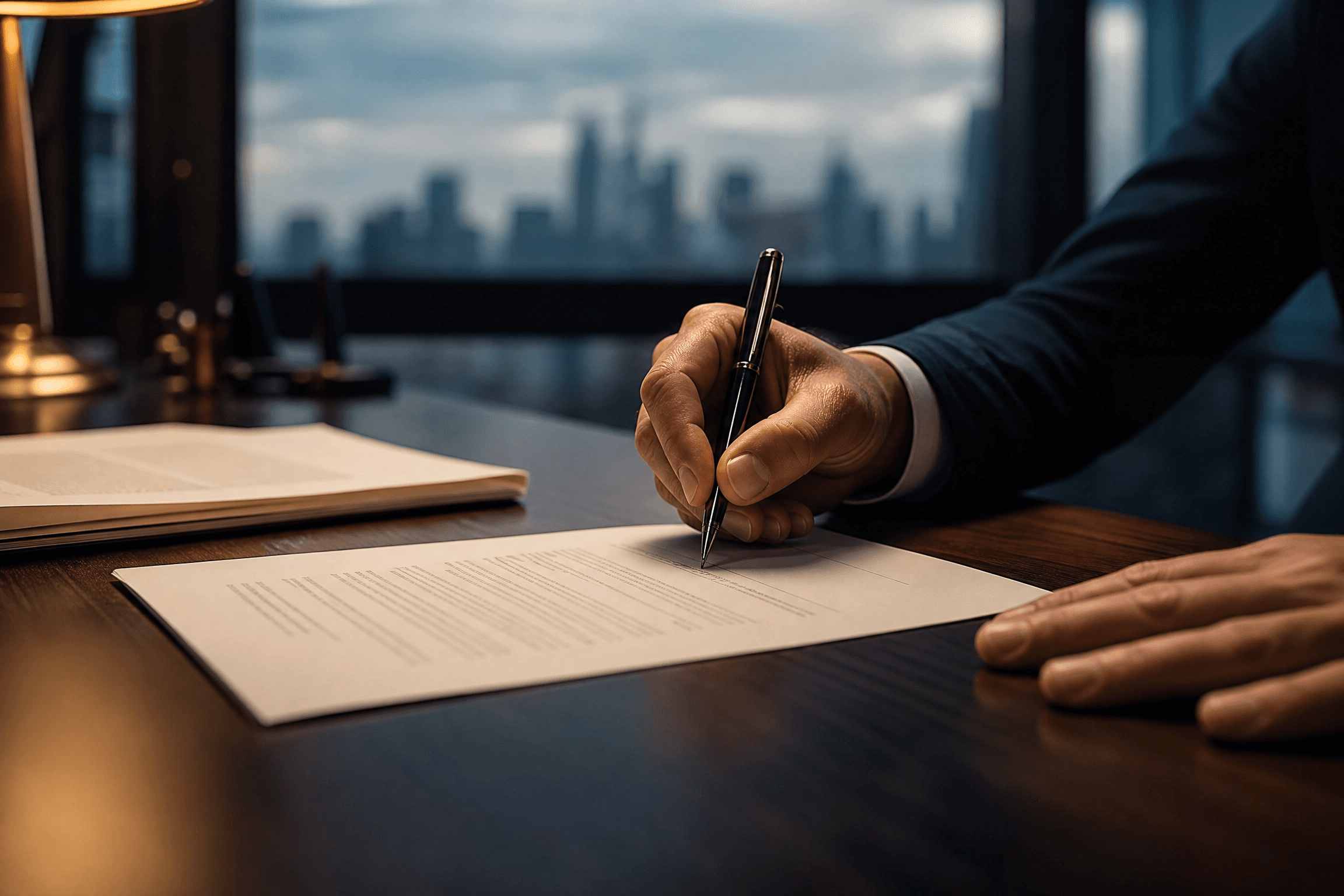 Assinatura de encerramento de contrato
